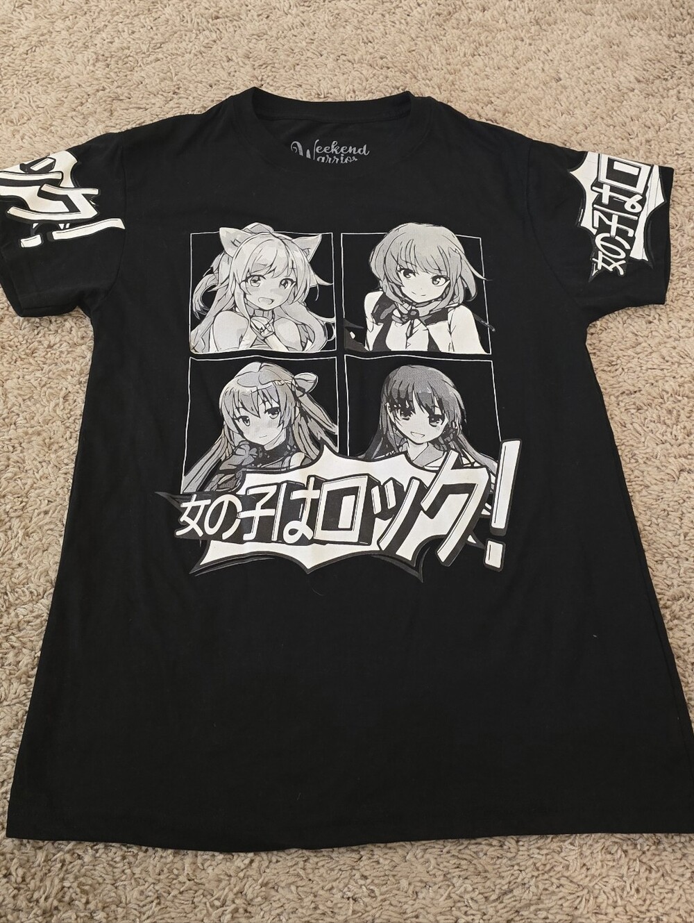 Weekend Warrior anime-themed graphic t-shirt. Small
